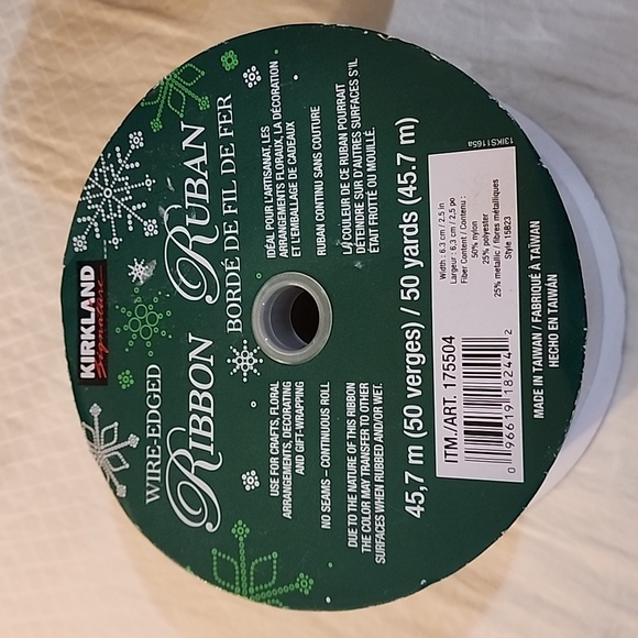 NEW 3 Rolls Holiday Kirkland Wire-edged Ribbon, 150 yards total - Picture 6 of 6